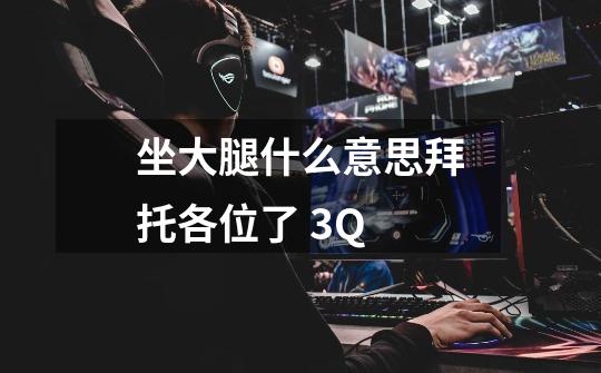 坐大腿什么意思拜托各位了 3Q-第1张-游戏信息-龙启网