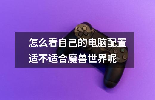 怎么看自己的电脑配置适不适合魔兽世界呢-第1张-游戏信息-龙启网