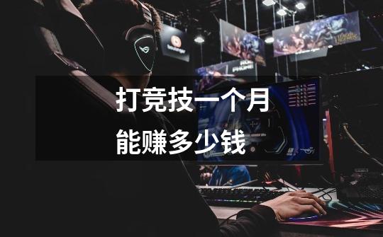 打竞技一个月能赚多少钱-第1张-游戏信息-龙启网