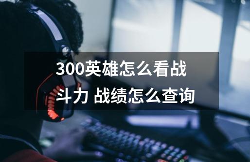 300英雄怎么看战斗力 战绩怎么查询-第1张-游戏信息-龙启网