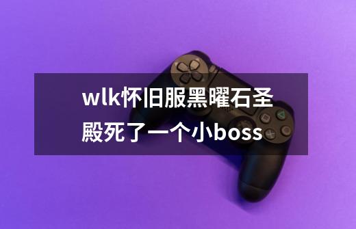 wlk怀旧服黑曜石圣殿死了一个小boss-第1张-游戏信息-龙启网