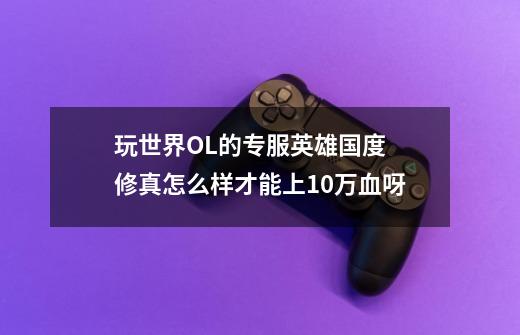玩世界OL的专服英雄国度 修真怎么样才能上10万血呀-第1张-游戏信息-龙启网