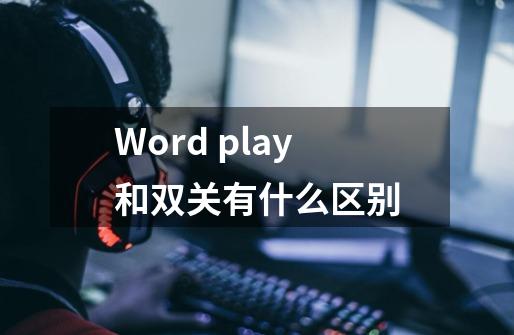 Word play和双关有什么区别-第1张-游戏信息-龙启网