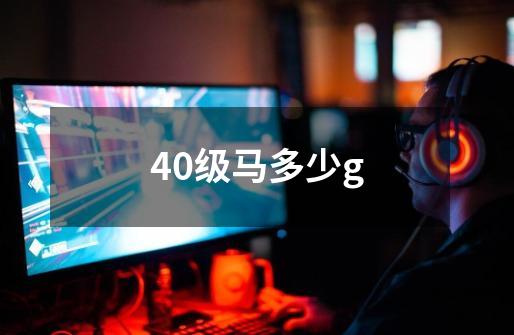 40级马多少g-第1张-游戏信息-龙启网