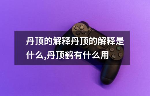 丹顶的解释丹顶的解释是什么,丹顶鹤有什么用-第1张-游戏信息-龙启网