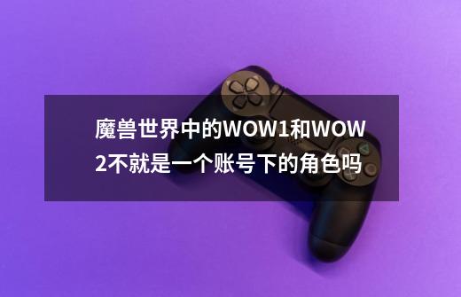 魔兽世界中的WOW1和WOW2不就是一个账号下的角色吗-第1张-游戏信息-龙启网