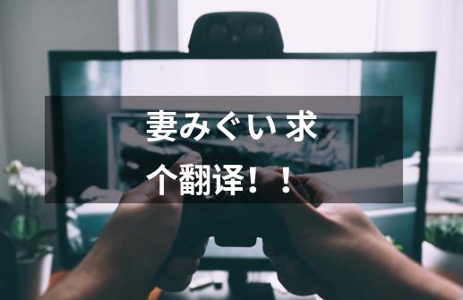 妻みぐい 求个翻译！！-第1张-游戏信息-龙启网
