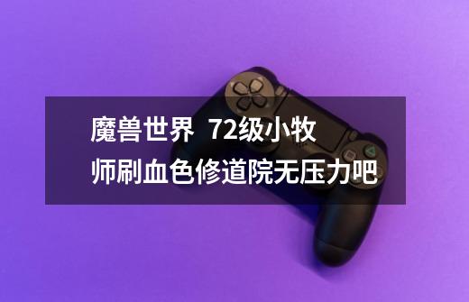 魔兽世界 72级小牧师刷血色修道院无压力吧-第1张-游戏信息-龙启网
