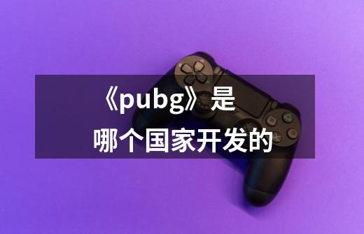 《pubg》是哪个国家开发的-第1张-游戏信息-龙启网