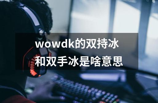 wowdk的双持冰和双手冰是啥意思-第1张-游戏信息-龙启网