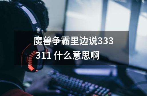 魔兽争霸里边说333 311 什么意思啊-第1张-游戏信息-龙启网