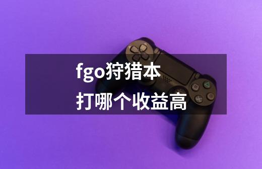 fgo狩猎本打哪个收益高-第1张-游戏信息-龙启网