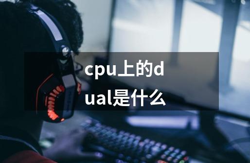 cpu上的dual是什么-第1张-游戏信息-龙启网