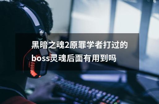 黑暗之魂2原罪学者打过的boss灵魂后面有用到吗-第1张-游戏信息-龙启网