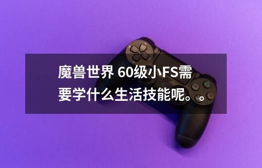 魔兽世界 60级小FS需要学什么生活技能呢。。-第1张-游戏信息-龙启网