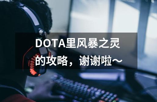 DOTA里风暴之灵的攻略,谢谢啦~-第1张-游戏信息-龙启网