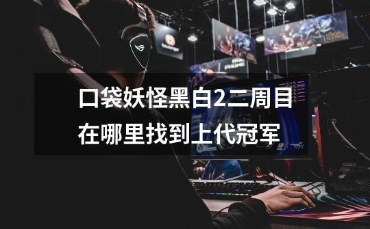 口袋妖怪黑白2二周目在哪里找到上代冠军-第1张-游戏信息-龙启网
