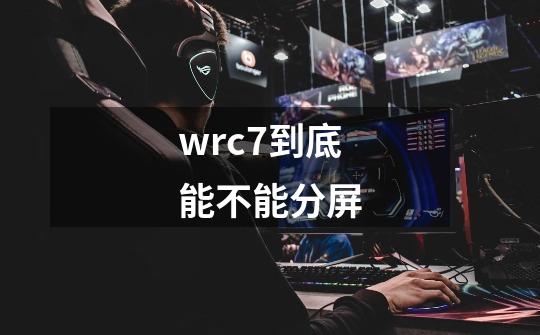 wrc7到底能不能分屏-第1张-游戏信息-龙启网
