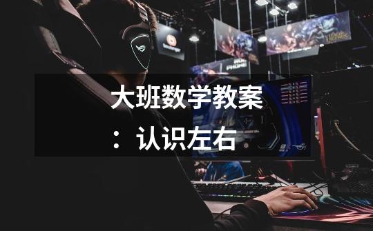 大班数学教案:认识左右-第1张-游戏信息-龙启网