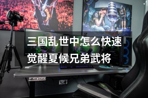 三国乱世中怎么快速觉醒夏候兄弟武将-第1张-游戏信息-龙启网