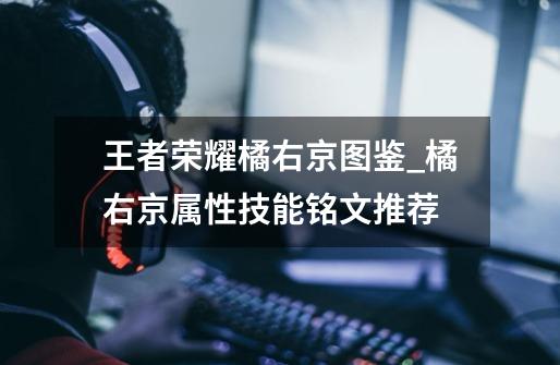 王者荣耀橘右京图鉴_橘右京属性技能铭文推荐-第1张-游戏信息-龙启网