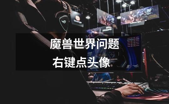 魔兽世界问题 右键点头像-第1张-游戏信息-龙启网
