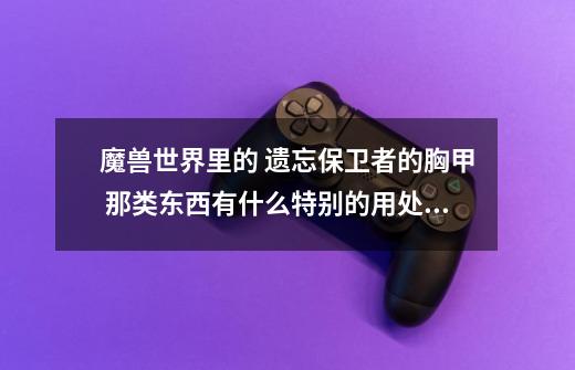 魔兽世界里的 遗忘保卫者的胸甲 那类东西有什么特别的用处呢-第1张-游戏信息-龙启网