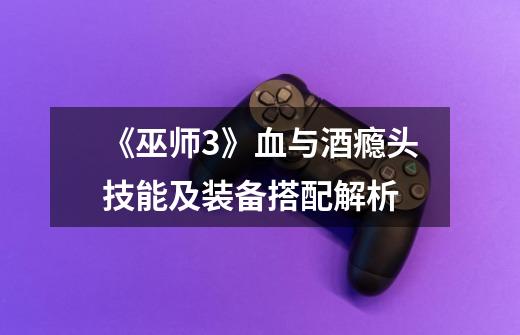 《巫师3》血与酒瘾头技能及装备搭配解析-第1张-游戏信息-龙启网