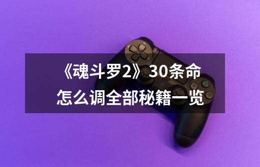 《魂斗罗2》30条命怎么调全部秘籍一览-第1张-游戏信息-龙启网