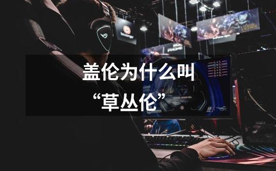 盖伦为什么叫“草丛伦”-第1张-游戏信息-龙启网