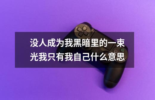 没人成为我黑暗里的一束光我只有我自己什么意思-第1张-游戏信息-龙启网