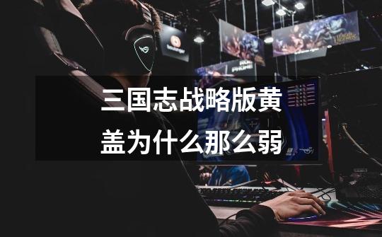 三国志战略版黄盖为什么那么弱-第1张-游戏信息-龙启网