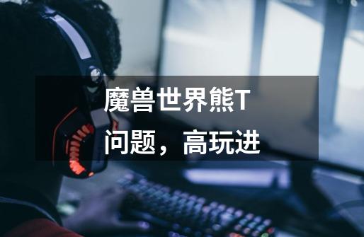 魔兽世界熊T问题,高玩进-第1张-游戏信息-龙启网