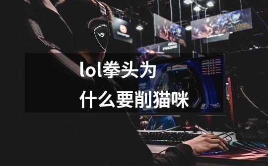 lol拳头为什么要削猫咪-第1张-游戏信息-龙启网