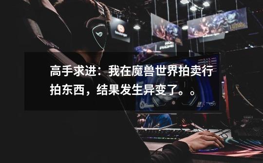高手求进:我在魔兽世界拍卖行拍东西,结果发生异变了。。-第1张-游戏信息-龙启网