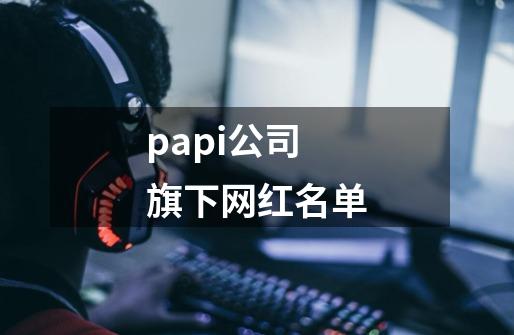 papi公司旗下网红名单-第1张-游戏信息-龙启网