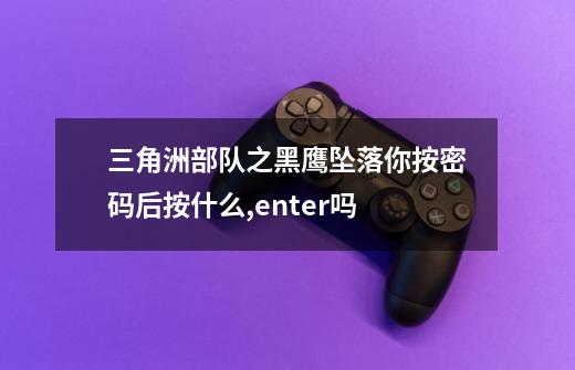 三角洲部队之黑鹰坠落你按密码后按什么,enter吗-第1张-游戏信息-龙启网