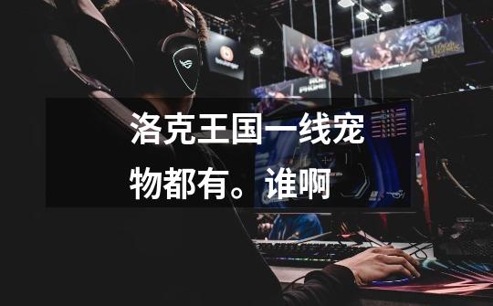 洛克王国一线宠物都有。谁啊-第1张-游戏信息-龙启网
