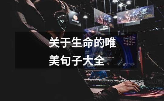 关于生命的唯美句子大全-第1张-游戏信息-龙启网
