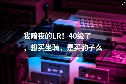 我暗夜的LR!40级了,想买坐骑,是买豹子么-第1张-游戏信息-龙启网