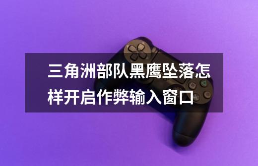 三角洲部队黑鹰坠落怎样开启作弊输入窗口-第1张-游戏信息-龙启网