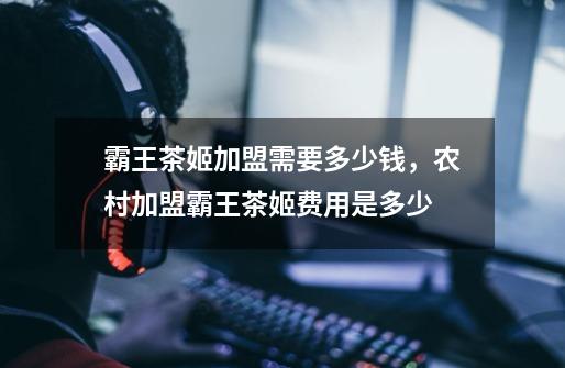 霸王茶姬加盟需要多少钱,农村加盟霸王茶姬费用是多少-第1张-游戏信息-龙启网