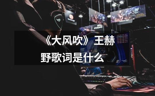 《大风吹》王赫野歌词是什么-第1张-游戏信息-龙启网