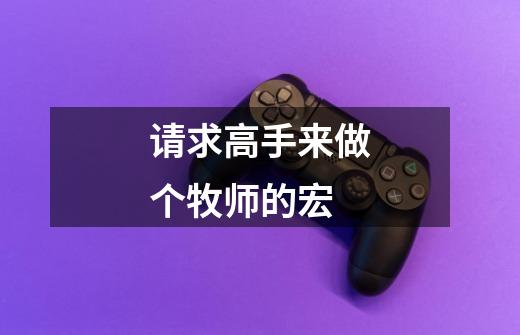 请求高手来做个牧师的宏-第1张-游戏信息-龙启网