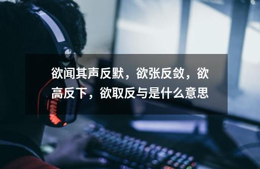 欲闻其声反默,欲张反敛,欲高反下,欲取反与是什么意思-第1张-游戏信息-龙启网
