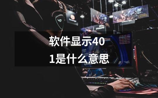 软件显示401是什么意思-第1张-游戏信息-龙启网