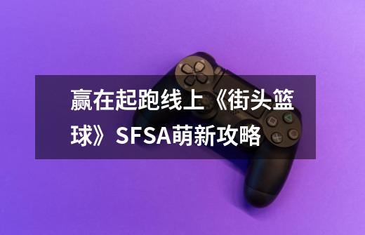 赢在起跑线上《街头篮球》SFSA萌新攻略-第1张-游戏信息-龙启网