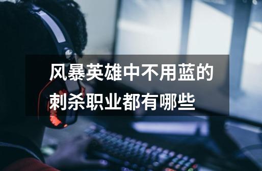 风暴英雄中不用蓝的刺杀职业都有哪些-第1张-游戏信息-龙启网