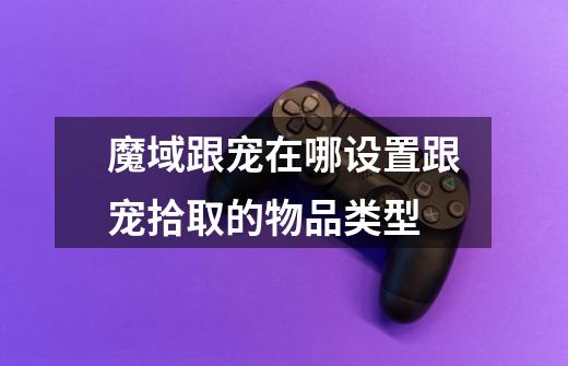 魔域跟宠在哪设置跟宠拾取的物品类型-第1张-游戏信息-龙启网