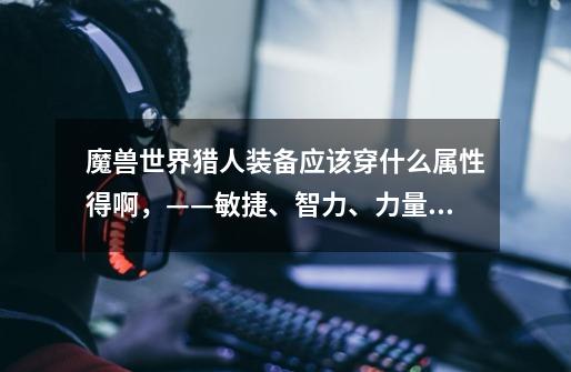 魔兽世界猎人装备应该穿什么属性得啊,——敏捷、智力、力量、耐力、精神、还是……给个答案,谢咯-第1张-游戏信息-龙启网